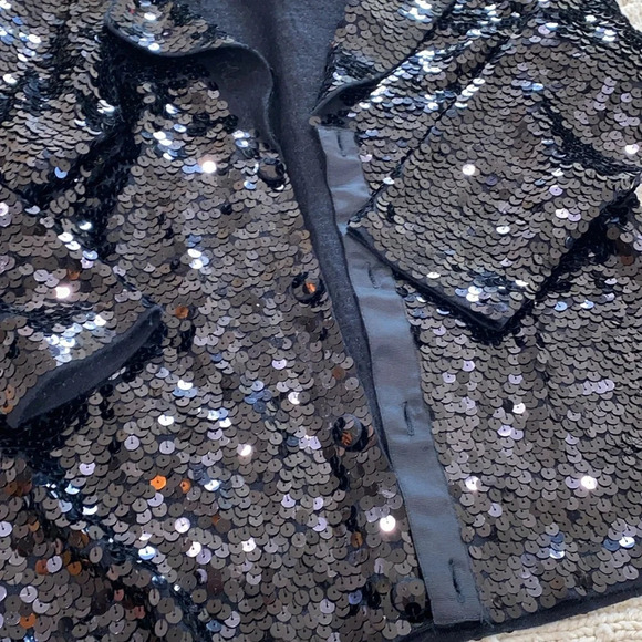 Jack B Quick Holiday black sequin jacket size large - Picture 6 of 7